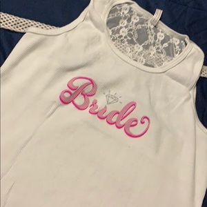 Bride lacy white tank